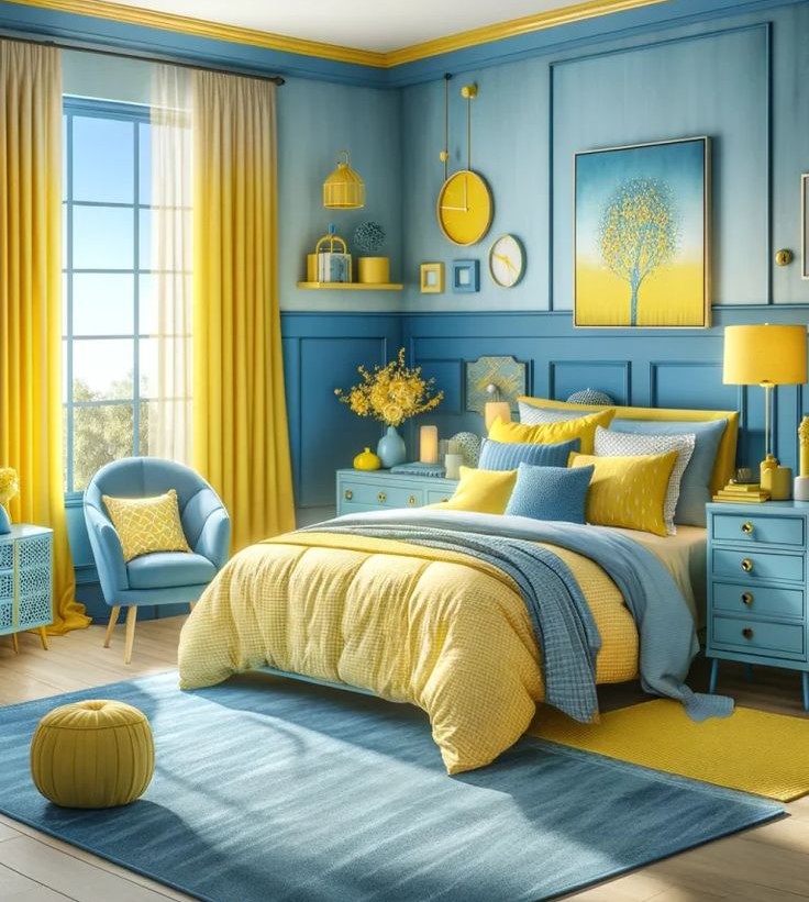 two colour combination for bedroom walls